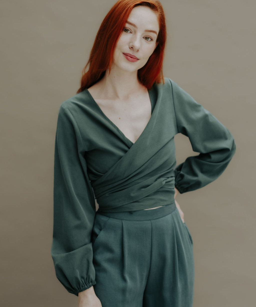PAMINA Wraptop (reversible) Emerald