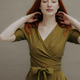 EWA Wrapblouse Pesto