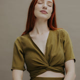 EWA Wrapblouse Pesto